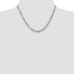 14k White Gold 5.75mm Semi-Solid Figaro Chain - Product Photo