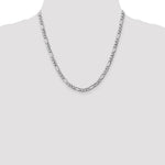 14k White Gold 5.75mm Semi-Solid Figaro Chain - Product Photo