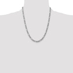 14k White Gold 5.75mm Semi-Solid Figaro Chain - Product Photo