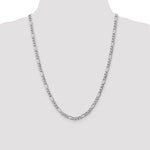 14k White Gold 5.75mm Semi-Solid Figaro Chain - Product Photo