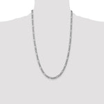 14k White Gold 5.75mm Semi-Solid Figaro Chain - Product Photo