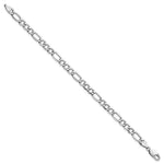 14k White Gold 5.75mm Semi-Solid Figaro Chain - Product Photo