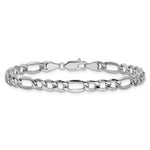 14k White Gold 5.75mm Semi-Solid Figaro Chain - Product Photo