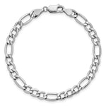 14k White Gold 5.75mm Semi-Solid Figaro Chain - Product Photo