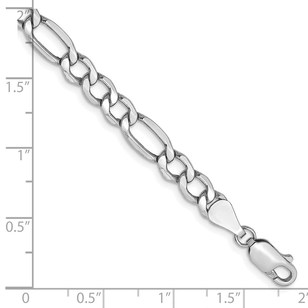 14k White Gold 5.75mm Semi-Solid Figaro Chain - Product Photo