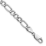 14k White Gold 5.75mm Semi-Solid Figaro Chain - Product Photo