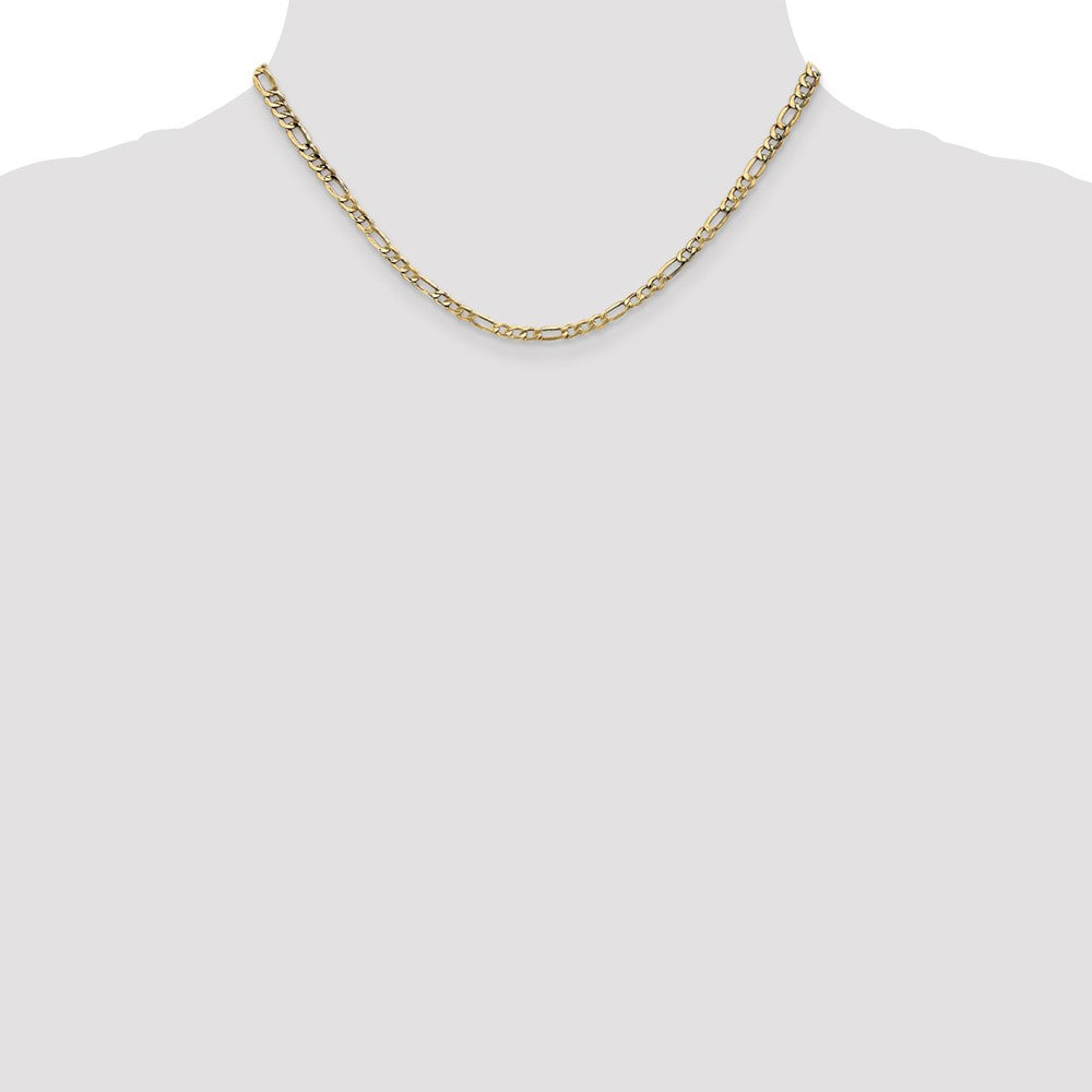 14k 3.5mm Semi-Solid Figaro Chain - Product Photo