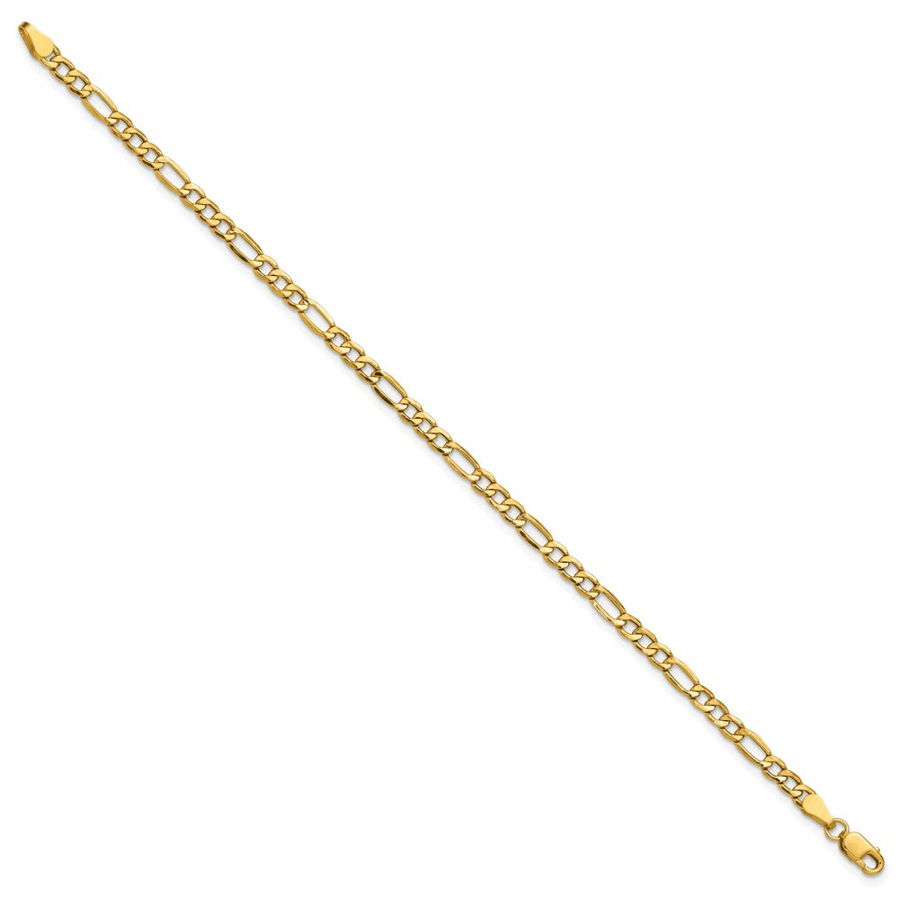 14k 3.5mm Semi-Solid Figaro Chain Anklet - Product Photo