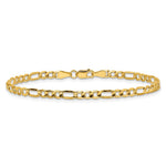 14k 3.5mm Semi-Solid Figaro Chain Anklet - Product Photo