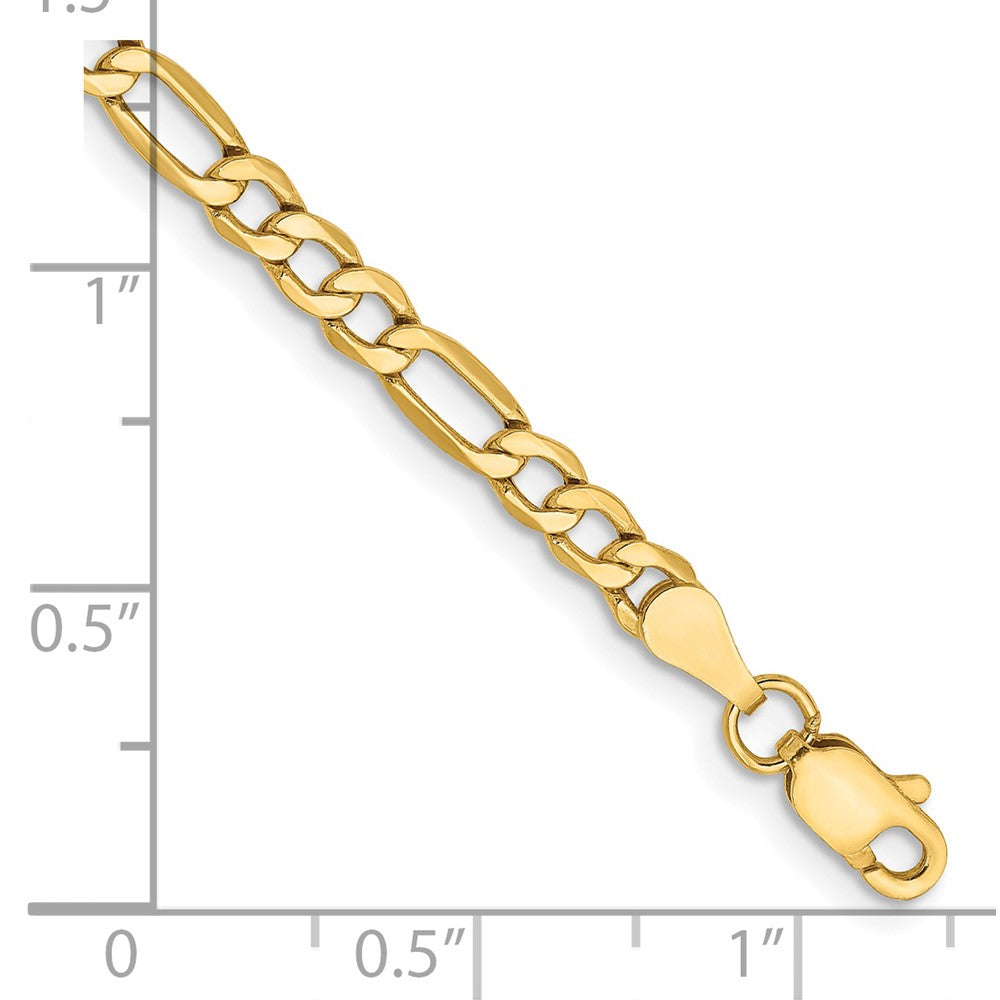 14k 3.5mm Semi-Solid Figaro Chain Anklet - Product Photo