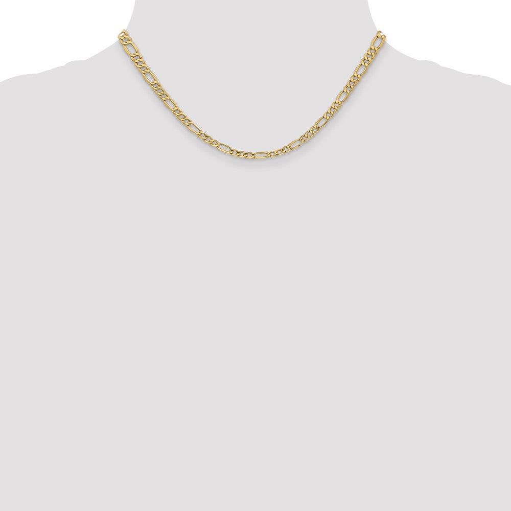 14k 4.2mm Semi-Solid Figaro Chain - Product Photo