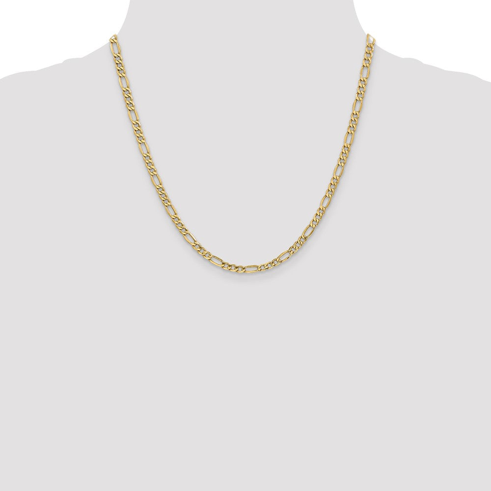 14k 4.2mm Semi-Solid Figaro Chain - Product Photo