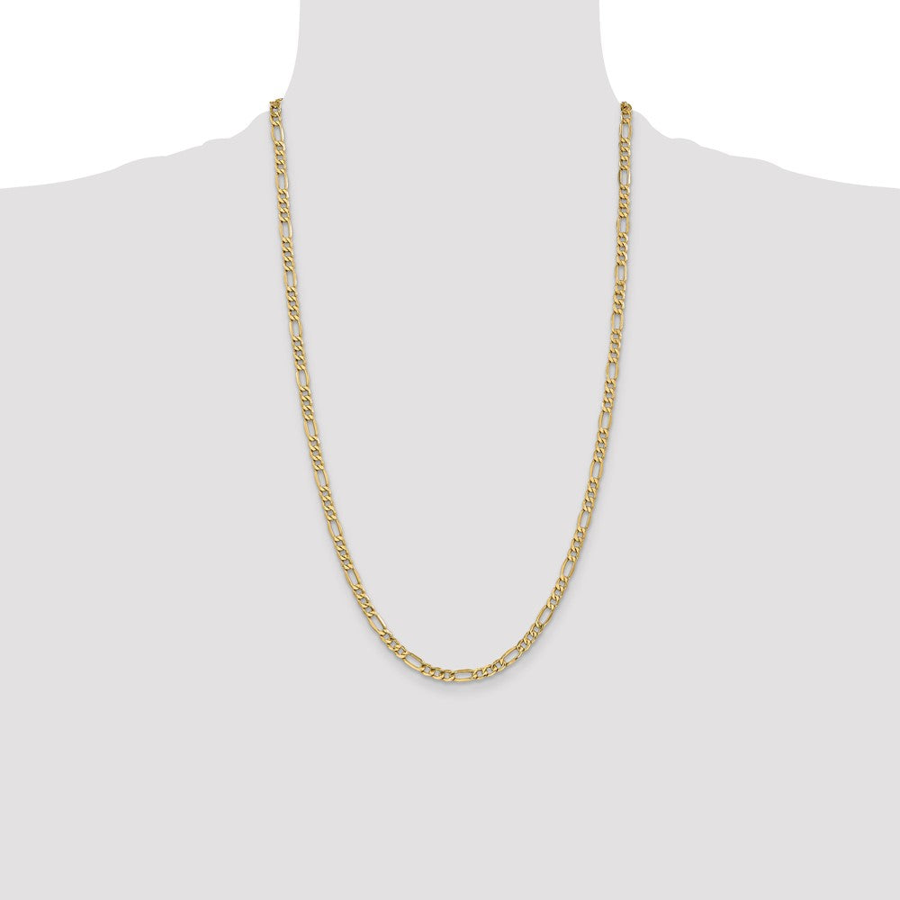 14k 4.2mm Semi-Solid Figaro Chain - Product Photo