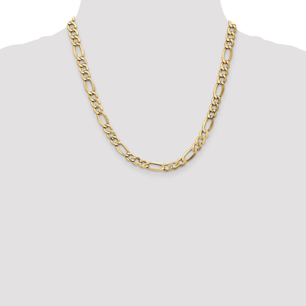 14k 7.3mm Semi-Solid Figaro Chain - Product Photo