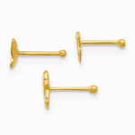 14K Yellow Gold 22 Gauge Pol. Infinity Symbol, Dragonfly and Butterfly Nose Stud - Product Photo