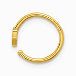14K Yellow Gold 20 Gauge Polished CZ Hamsa Nose Ring - Product Photo