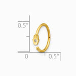 14K Yellow Gold 20 Gauge Polished CZ Hamsa Nose Ring - Product Photo