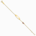 14K Yellow Gold Children's Enamel Butterfly w/.5in ext. ID Bracelet - Product Photo