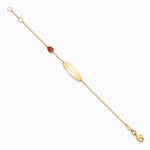 14K Yellow Gold Enameled Strawberry Baby ID 5.5in w/.5 in Ext Bracelet - Product Photo
