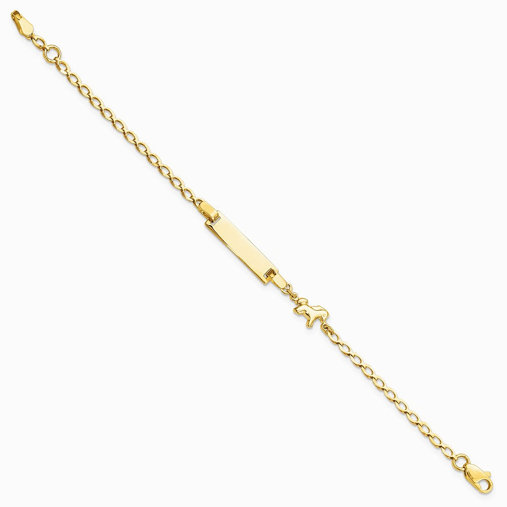 14K Yellow Gold Polished Horse / Pony Children's ID Bracelet - Product Photo