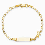 14K Yellow Gold Polished Horse / Pony Children's ID Bracelet - Product Photo