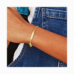 14K Yellow Gold Polished Horse / Pony Children's ID Bracelet - Product Photo
