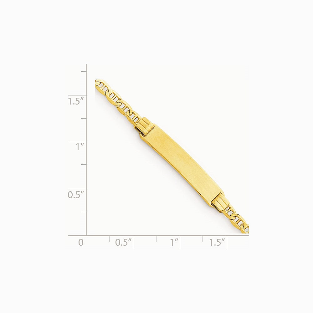 14K Yellow Gold Children's Anchor Link ID Bracelet - Product Photo