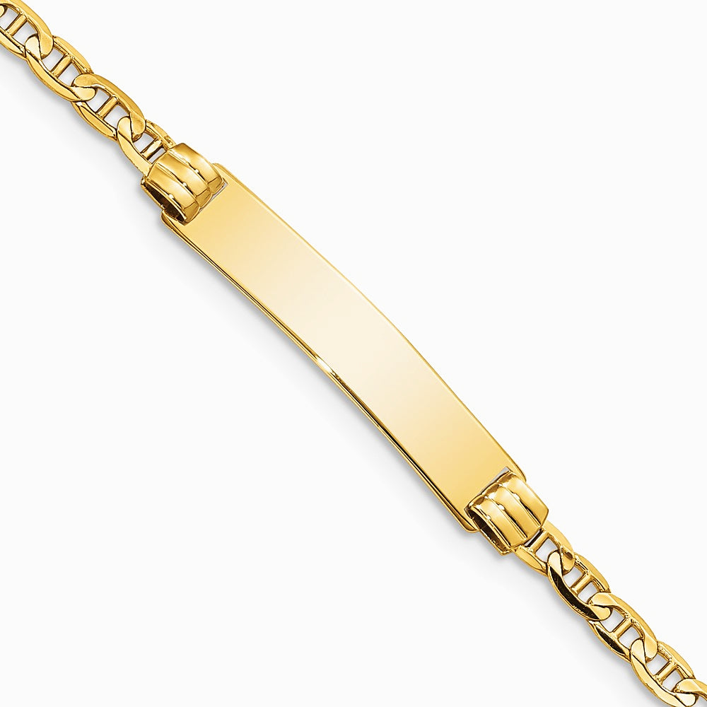 14K Yellow Gold Children's Anchor Link ID Bracelet - Product Photo