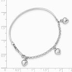 14K White Gold Polished Dangle Heart Baby Bracelet - Product Photo