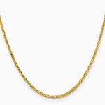 14K Yellow Gold 2 mm Byzantine Chain Necklace 16"-30" - Product Photo