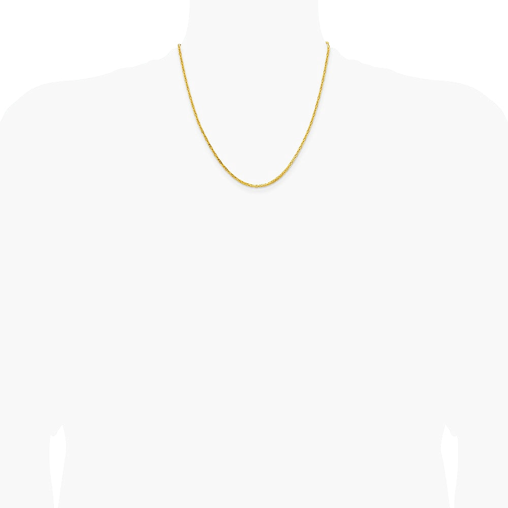 14K Yellow Gold 2 mm Byzantine Chain Necklace 16"-30" - Product Photo
