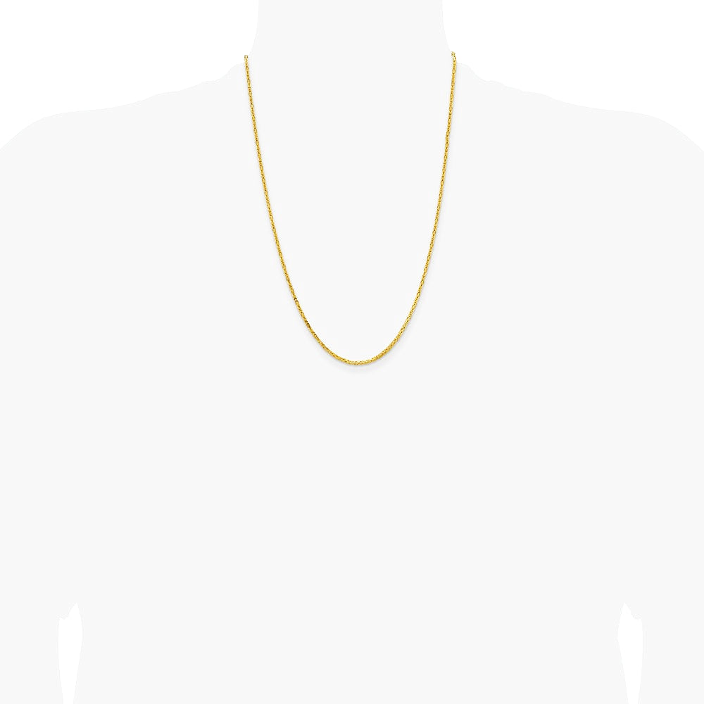 14K Yellow Gold 2 mm Byzantine Chain Necklace 16"-30" - Product Photo