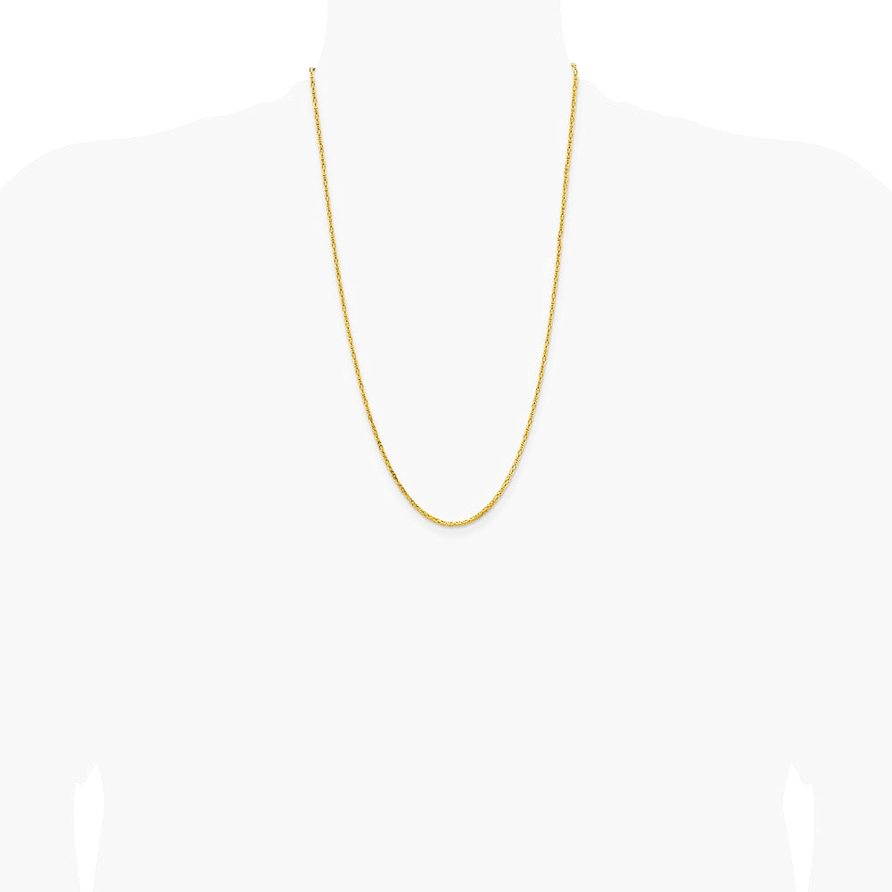 14K Yellow Gold 2 mm Byzantine Chain Necklace 16"-30" - Product Photo