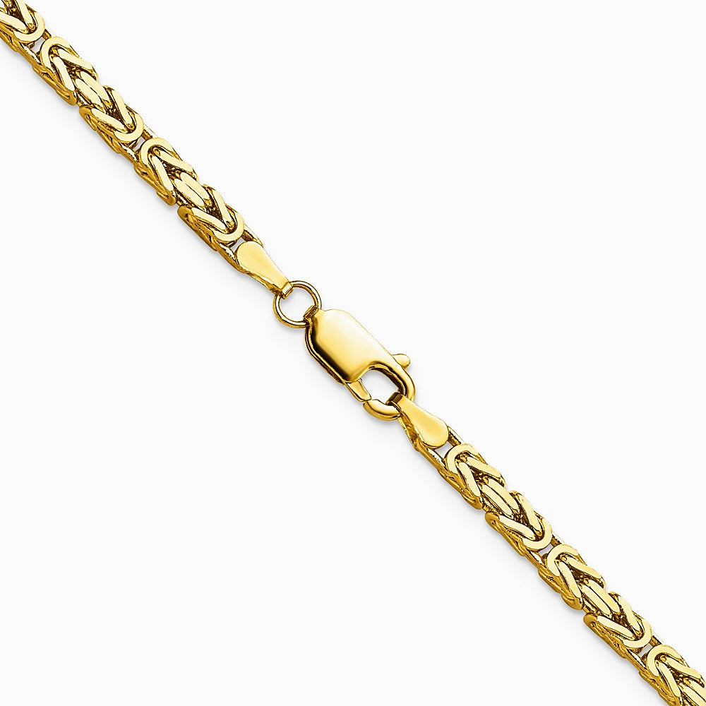 14K Yellow Gold 2.5 mm Byzantine Chain Necklace 16"-30" - Product Photo