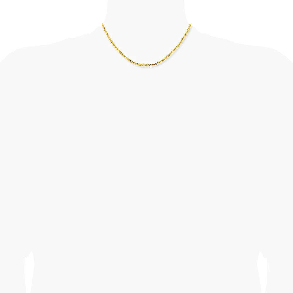 14K Yellow Gold 2.5 mm Byzantine Chain Necklace 16"-30" - Product Photo