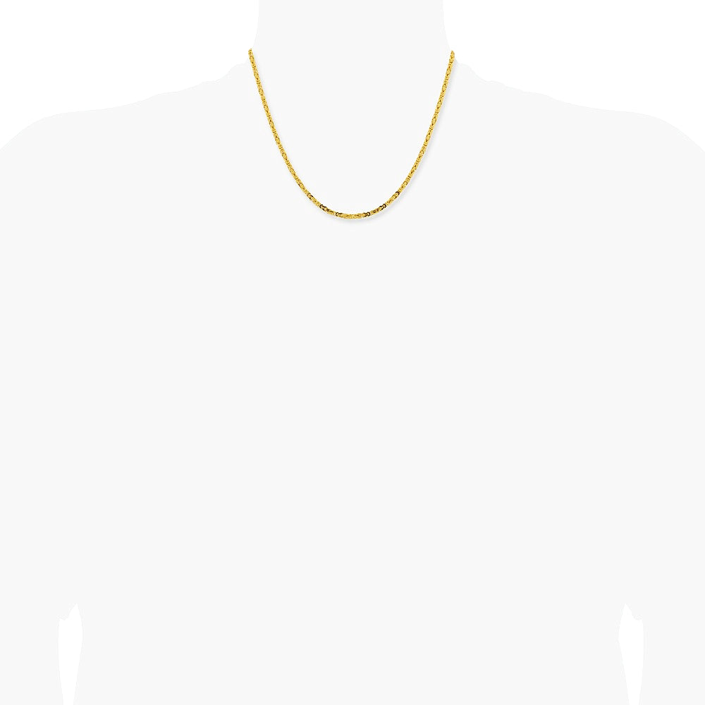 14K Yellow Gold 2.5 mm Byzantine Chain Necklace 16"-30" - Product Photo