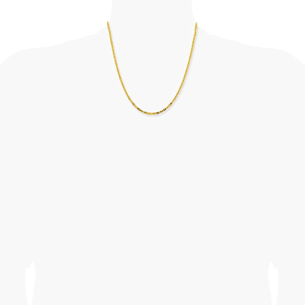 14K Yellow Gold 2.5 mm Byzantine Chain Necklace 16"-30" - Product Photo