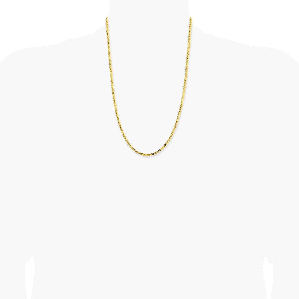 14K Yellow Gold 2.5 mm Byzantine Chain Necklace 16"-30" - Product Photo