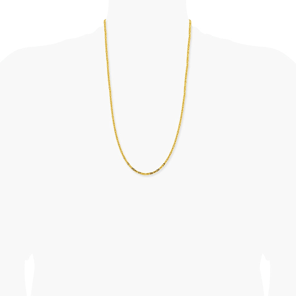 14K Yellow Gold 2.5 mm Byzantine Chain Necklace 16"-30" - Product Photo