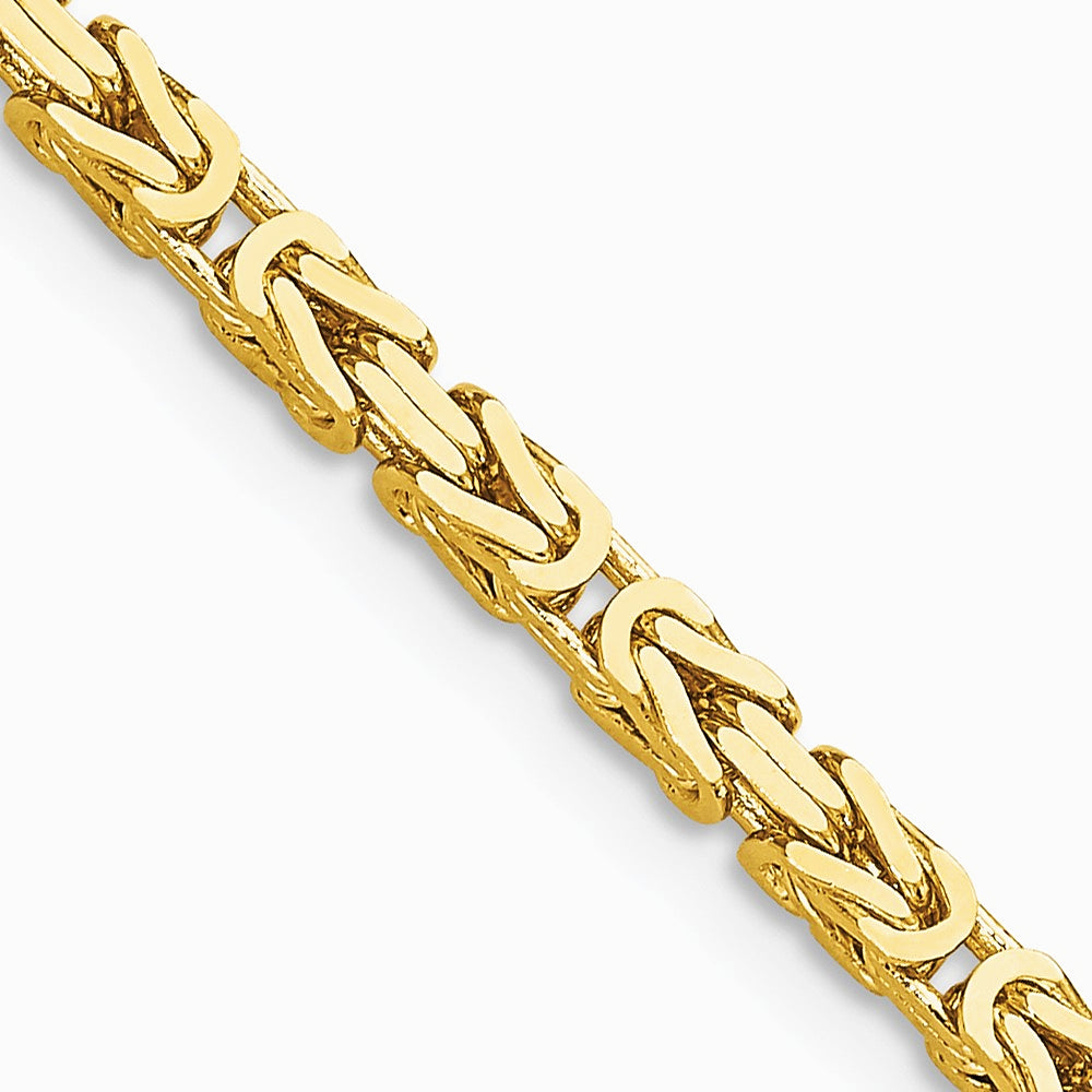14K Yellow Gold 2.5 mm Byzantine Chain Necklace 16"-30" - Product Photo