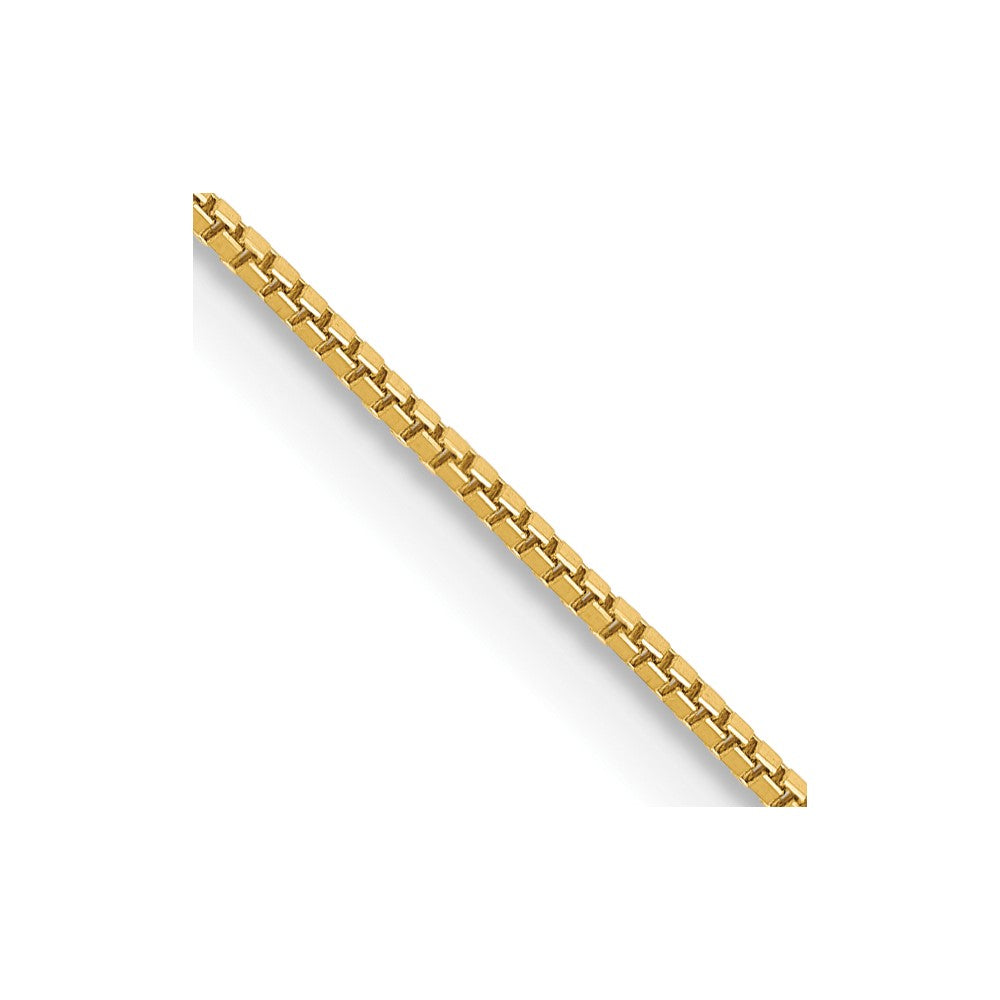 14K Yellow Gold .7mm Box with Lobster Clasp Chain