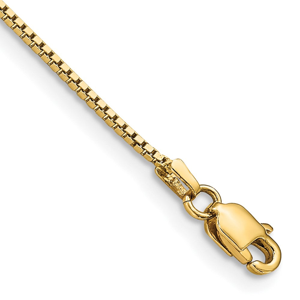 14K Yellow Gold .95mm Box Chain Bracelet 7"-9"