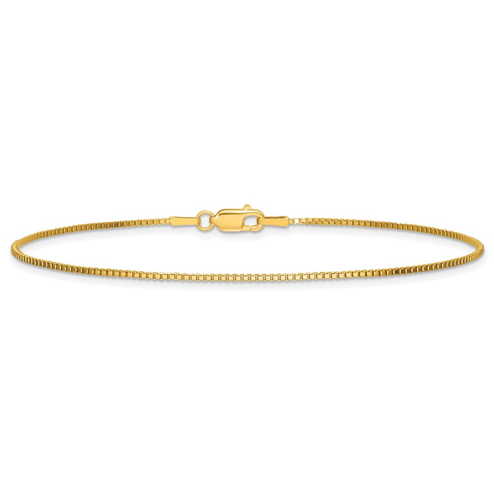 14k 1.05mm Box Chain Anklet - Product Photo