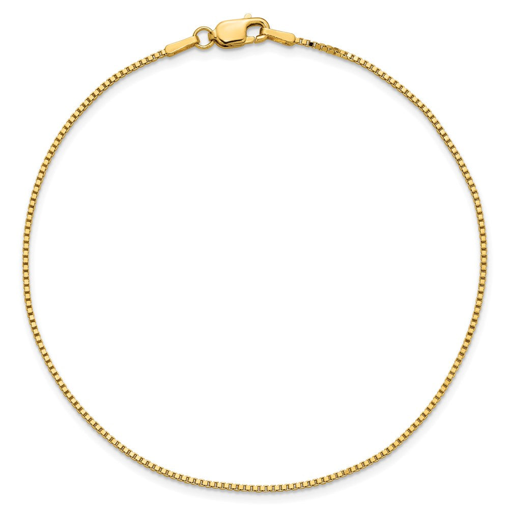 14k 1.05mm Box Chain Anklet - Product Photo