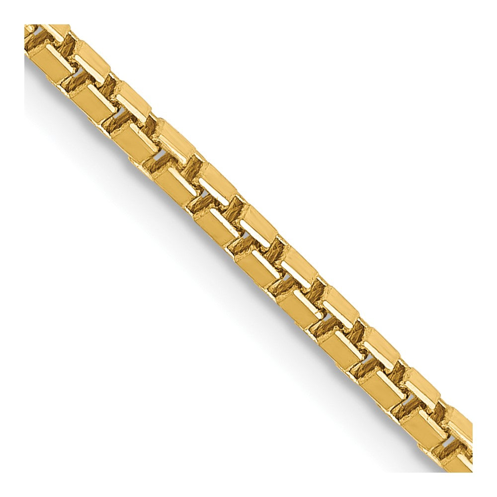 14K Yellow Gold 1.9mm Box Chain Necklace 16"-30"