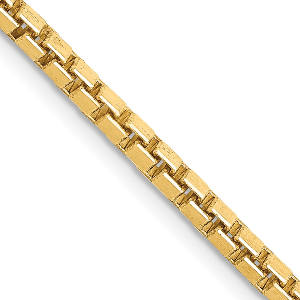 14K Yellow Gold 2.5mm Box Chain Necklace 18"-30"