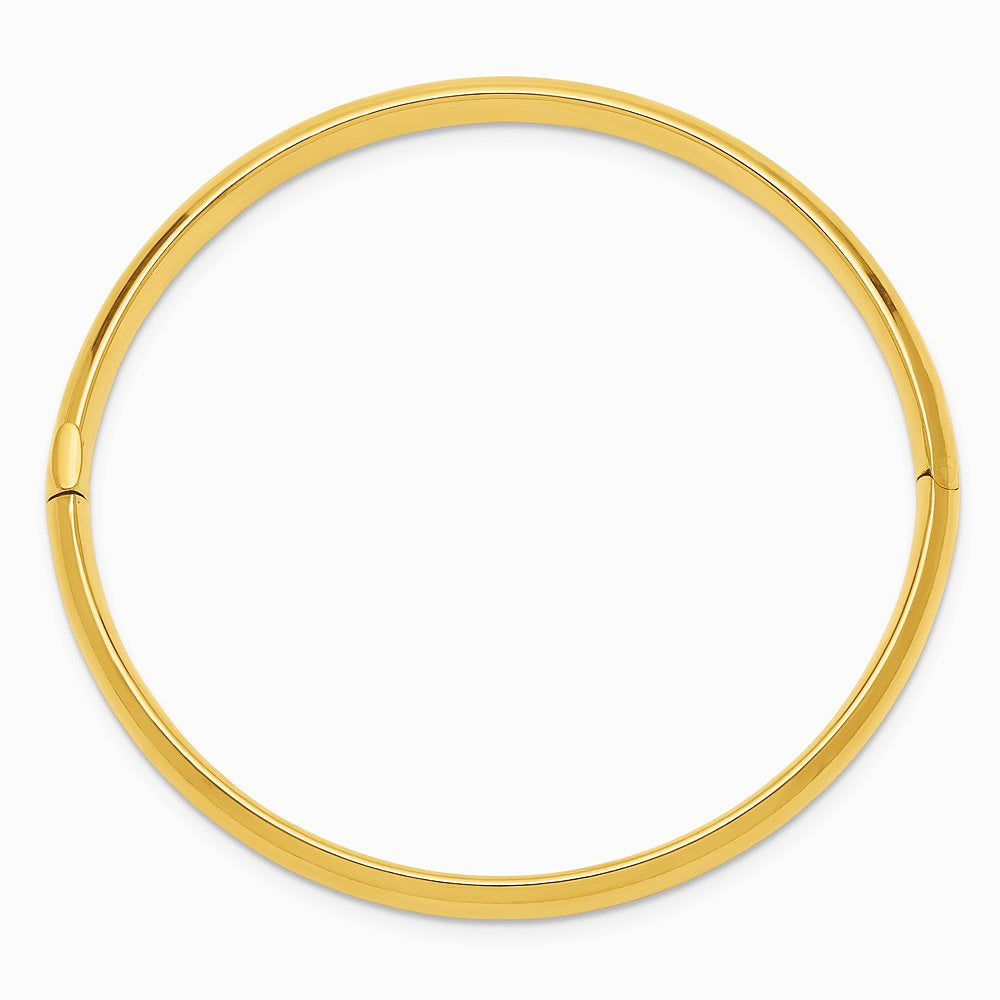 14K Yellow Gold 3/16 Polished Hinged Baby Bangle - Product Photo