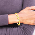 14K Yellow Gold 3/16 Polished Hinged Baby Bangle - Product Photo