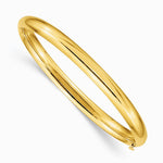 14K Yellow Gold 3/16 Polished Hinged Baby Bangle - Product Photo