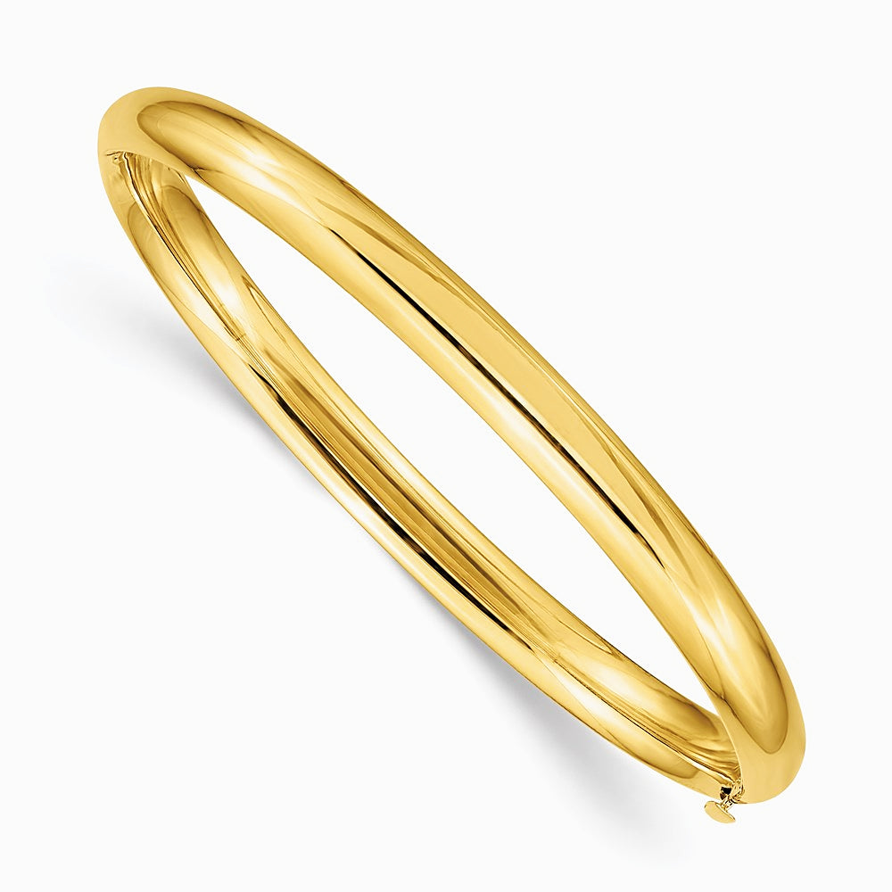14K Yellow Gold 3/16 Polished Hinged Baby Bangle - Product Photo